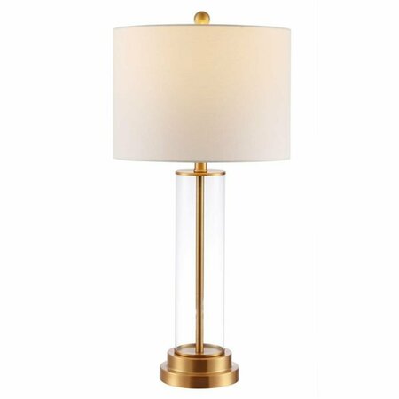 SAFAVIEH Cassian Metal Table Lamp, Clear - Fabric in Yellow TBL4253A